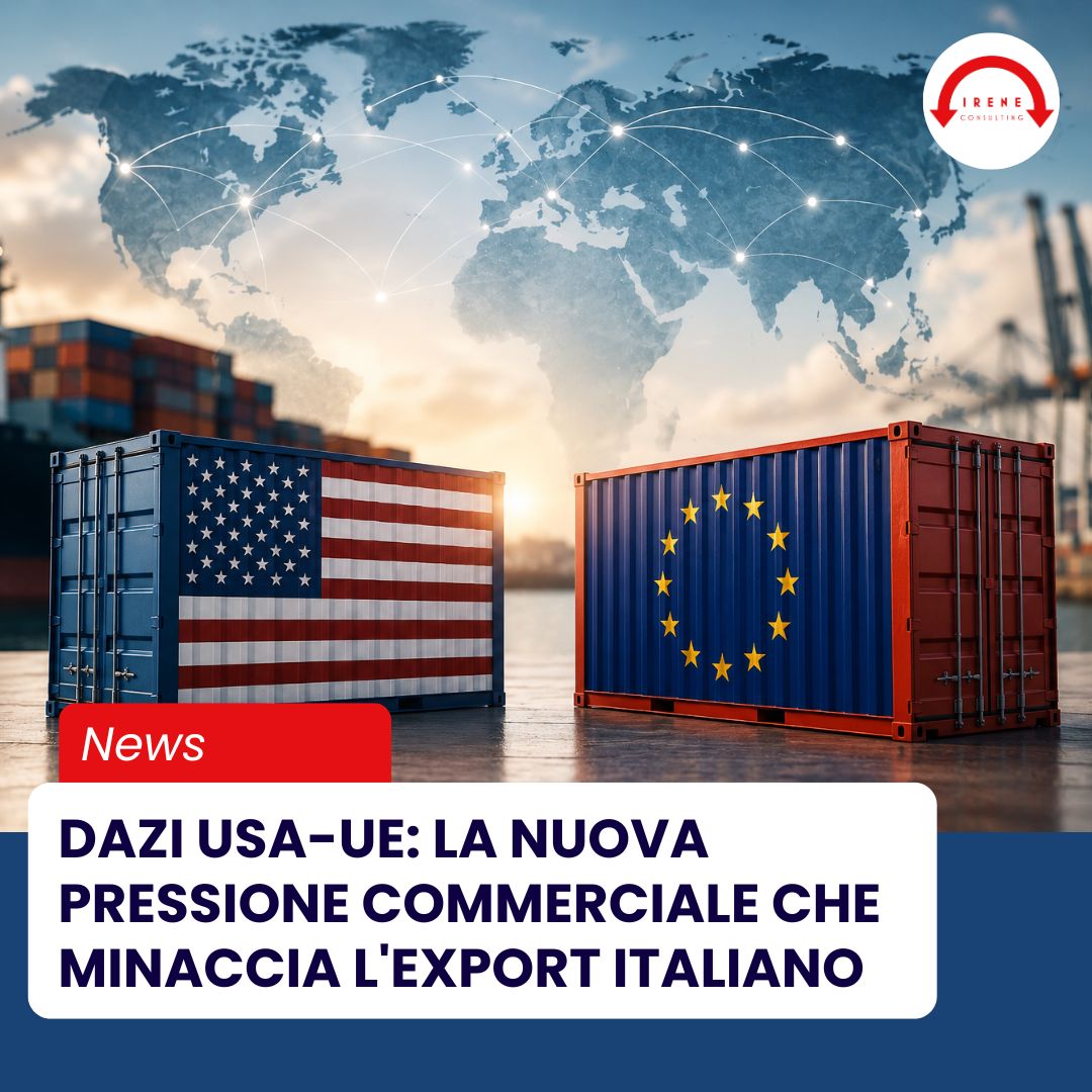 dazi usa-ue: immagine con container e le bandiere ue e e usa